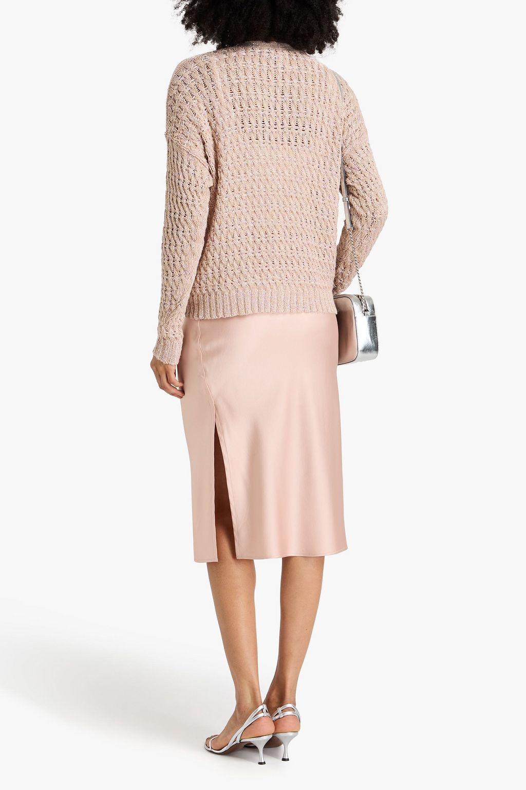COTTON BY AUTUMN CASHMERE كارديغان محبوك ومزين بأقراص برّاقة