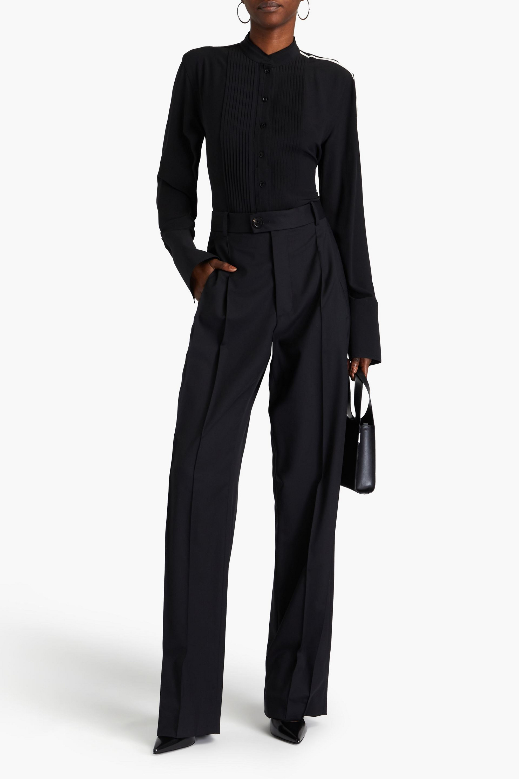 PETER DO Pleated wool-blend twill straight-leg pants