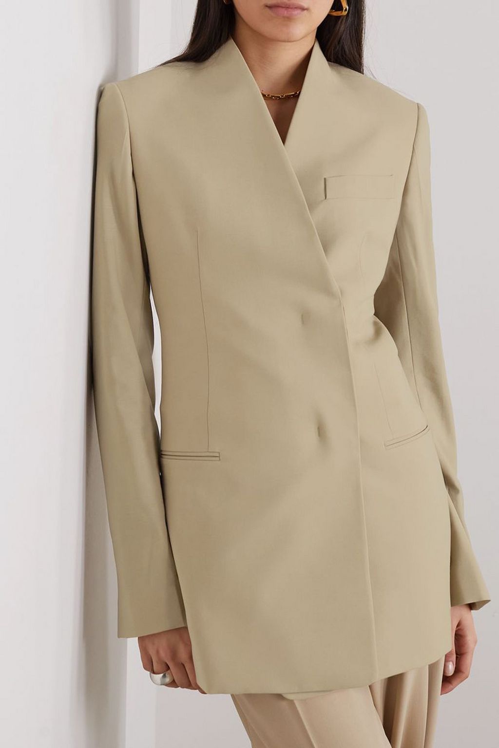 FERRAGAMO Wrap-effect wool blazer
