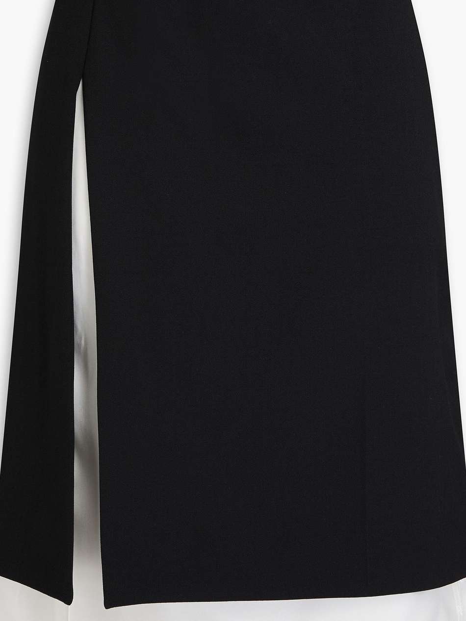 layered two-tone twill skirt