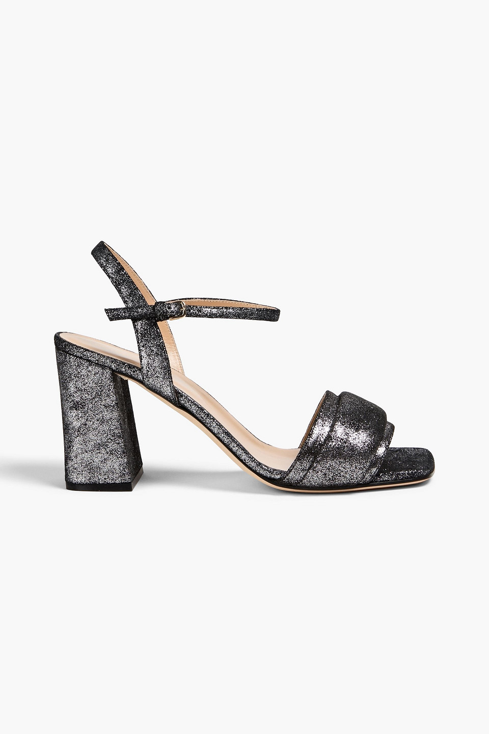Metallic suede sandals