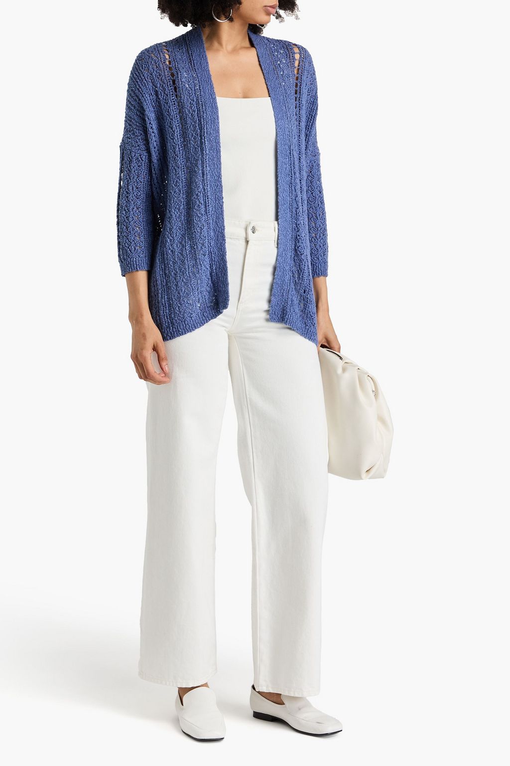 COTTON BY AUTUMN CASHMERE كارديغان بحبكة بوانتيل