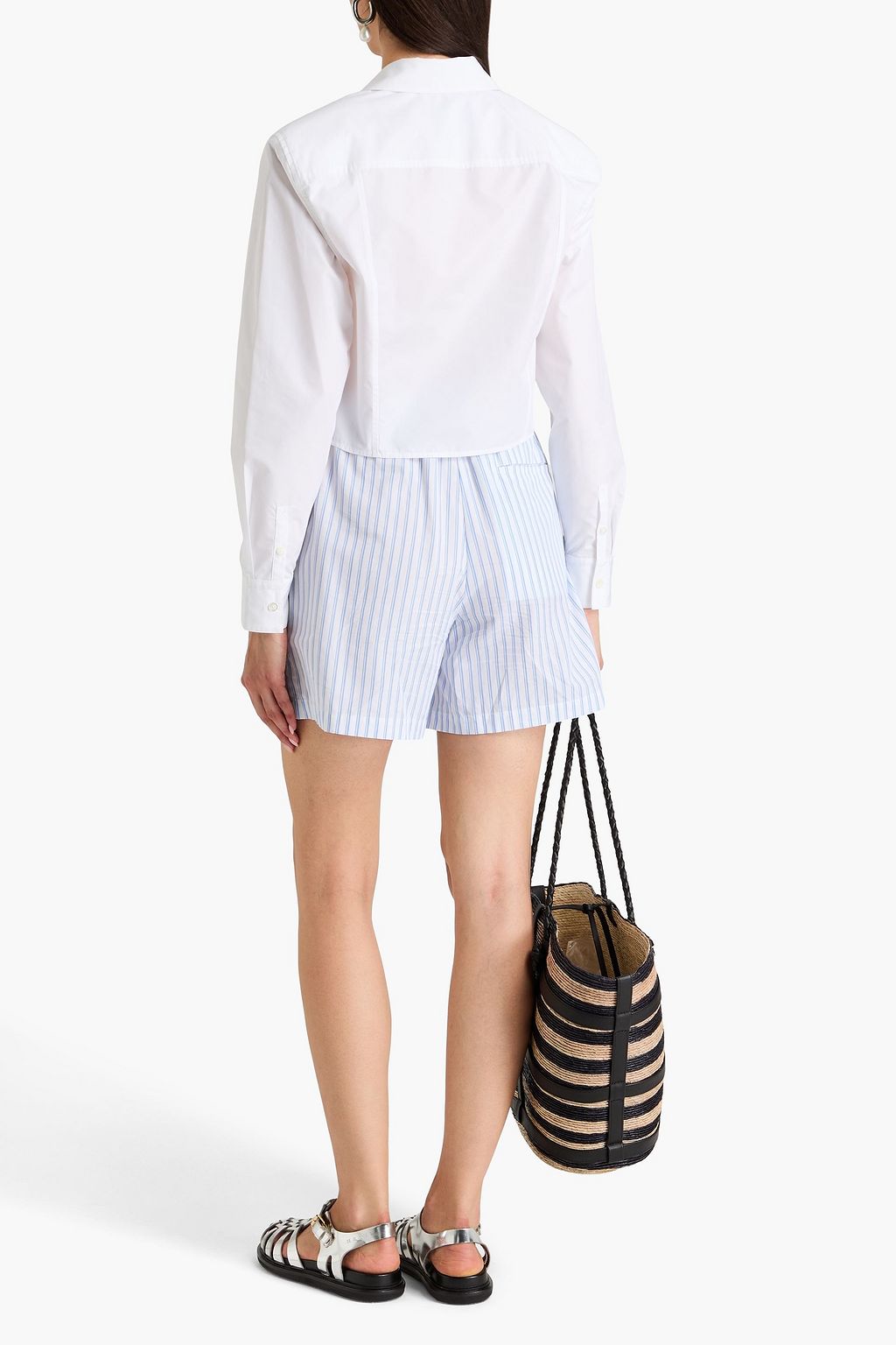 3.1 PHILLIP LIM Cropped cotton-blend poplin shirt