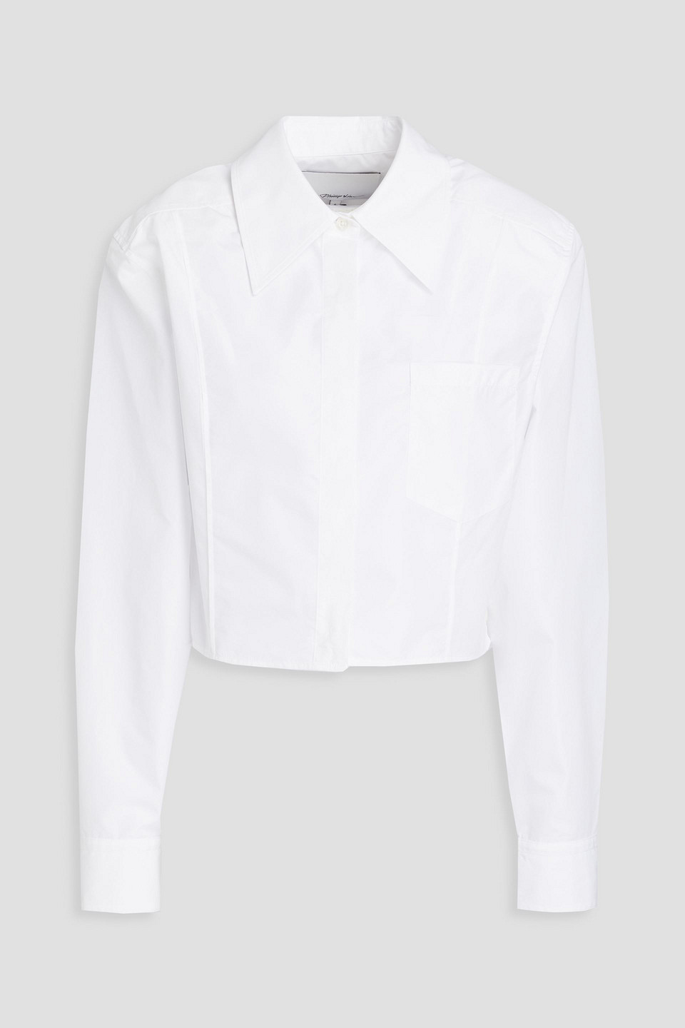 3.1 Phillip Lim Cropped Cotton-blend Poplin Shirt In White