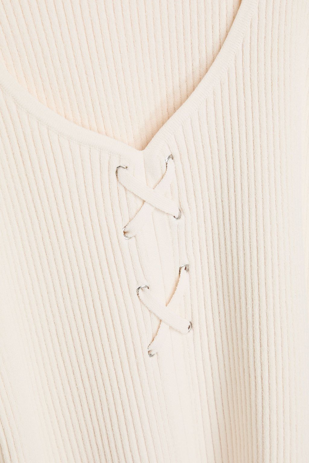 COTTON BY AUTUMN CASHMERE كنزة رياضية بحبكة مضلّعة وبرباط