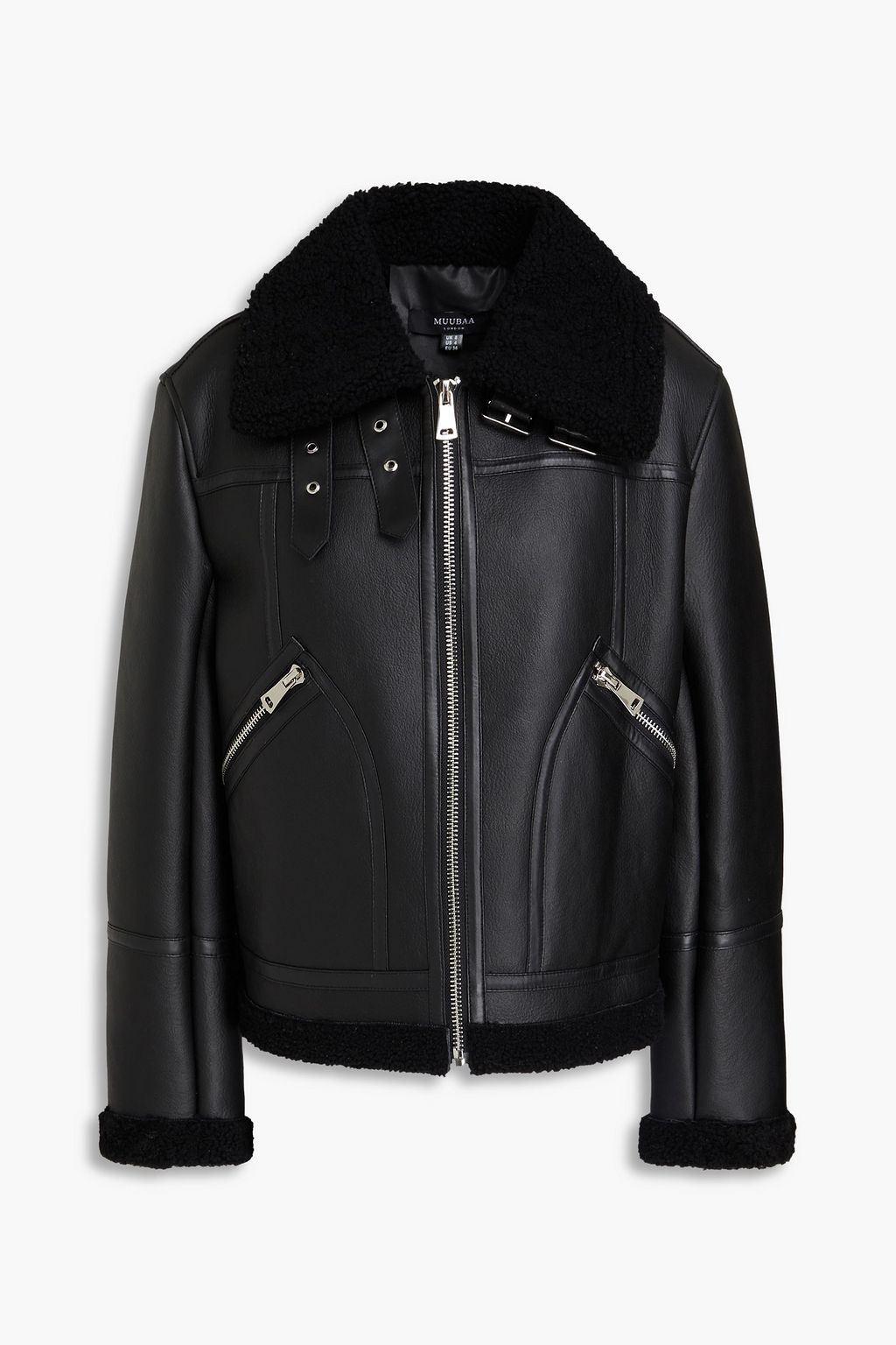 Shearling jacket black UK 6