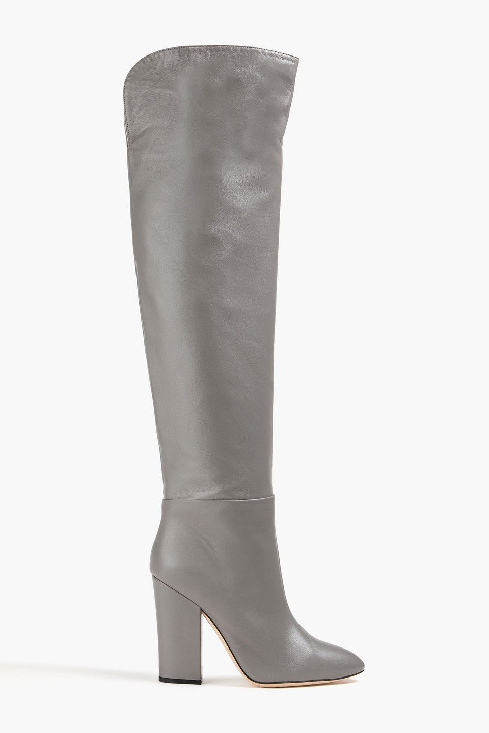 Sergio Rossi Scarlett Leather Over-the-knee Boots In Grey