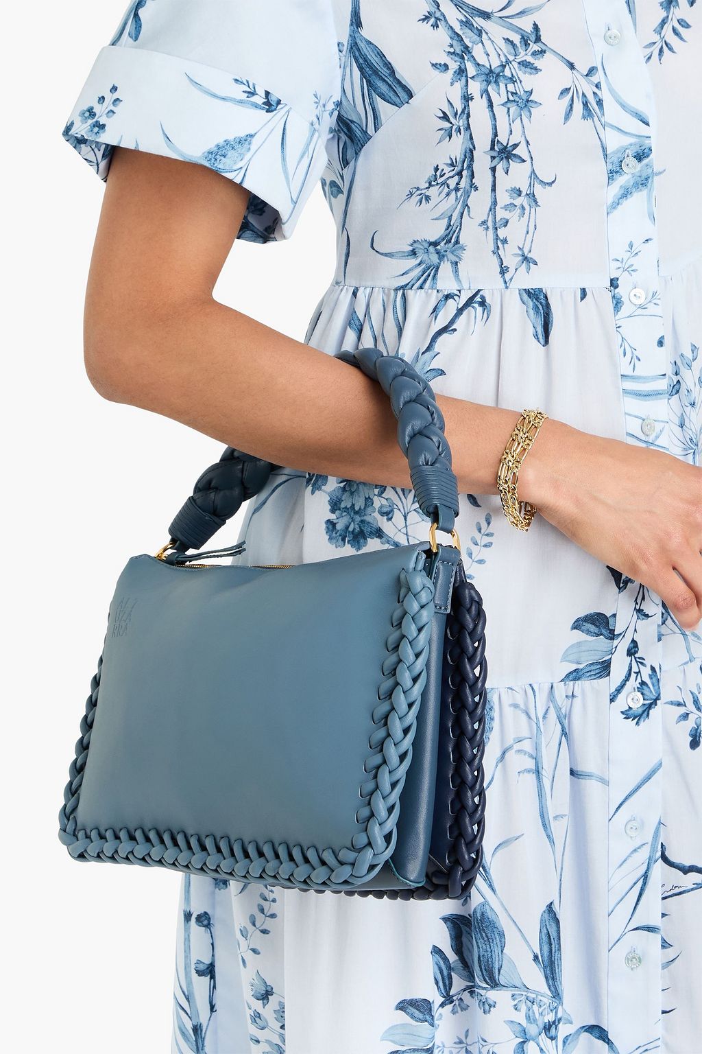ALTUZARRA Braided color-block leather tote