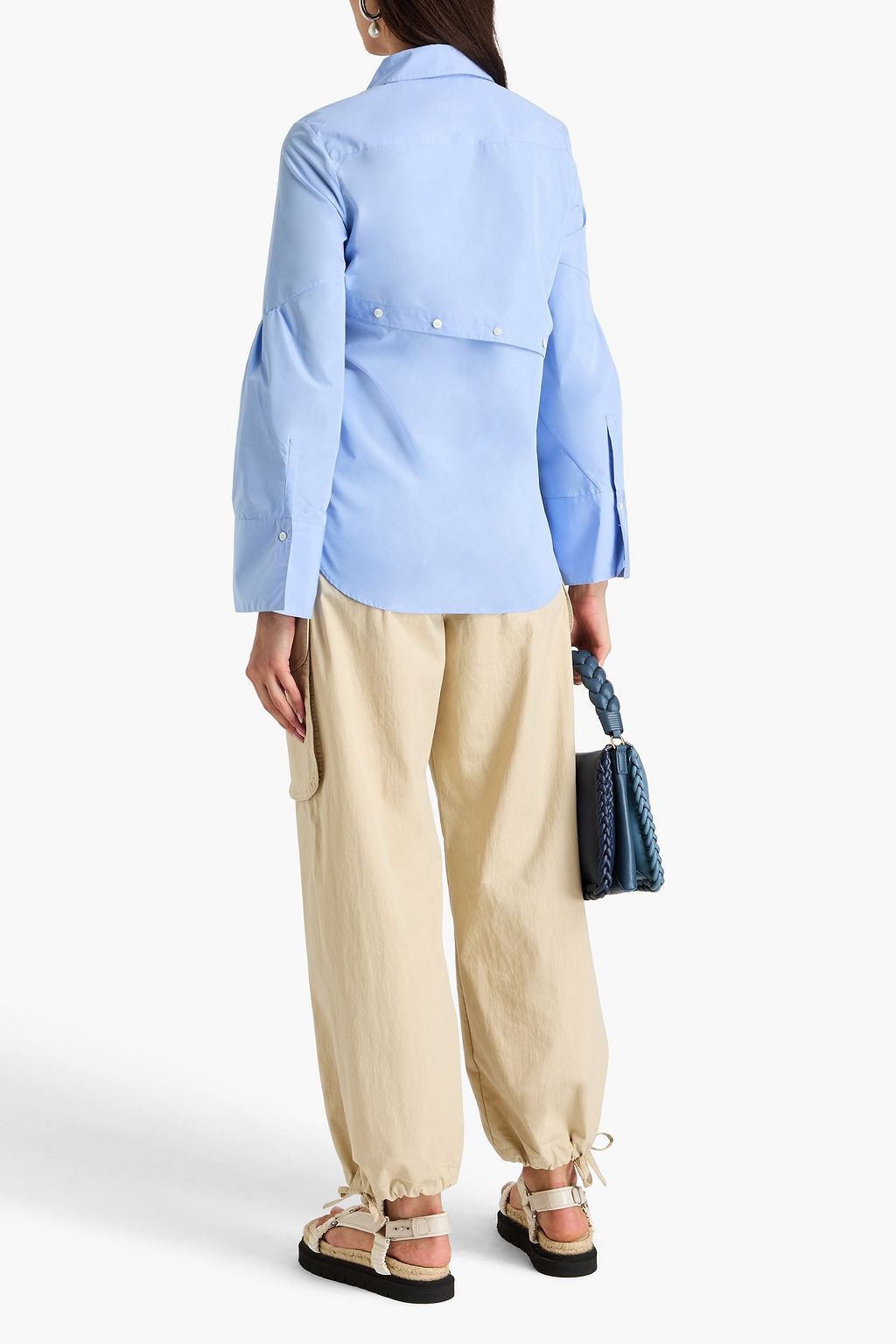 3.1 PHILLIP LIM قميص من البوبلين المصنوع من مزيج من القطن ومزيّن بأزرار