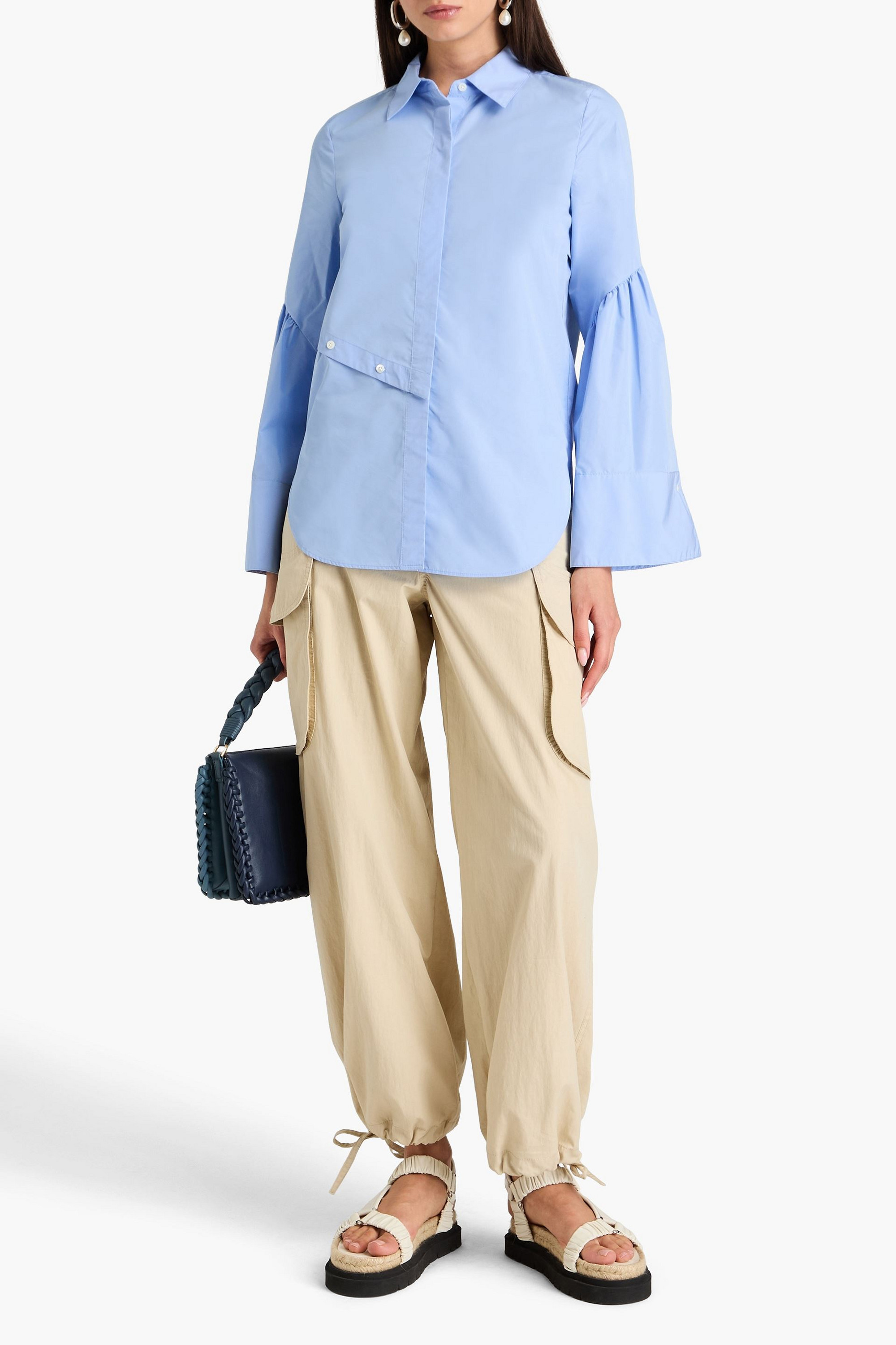 3.1 Phillip Lim Button-detailed cotton-blend poplin shirt