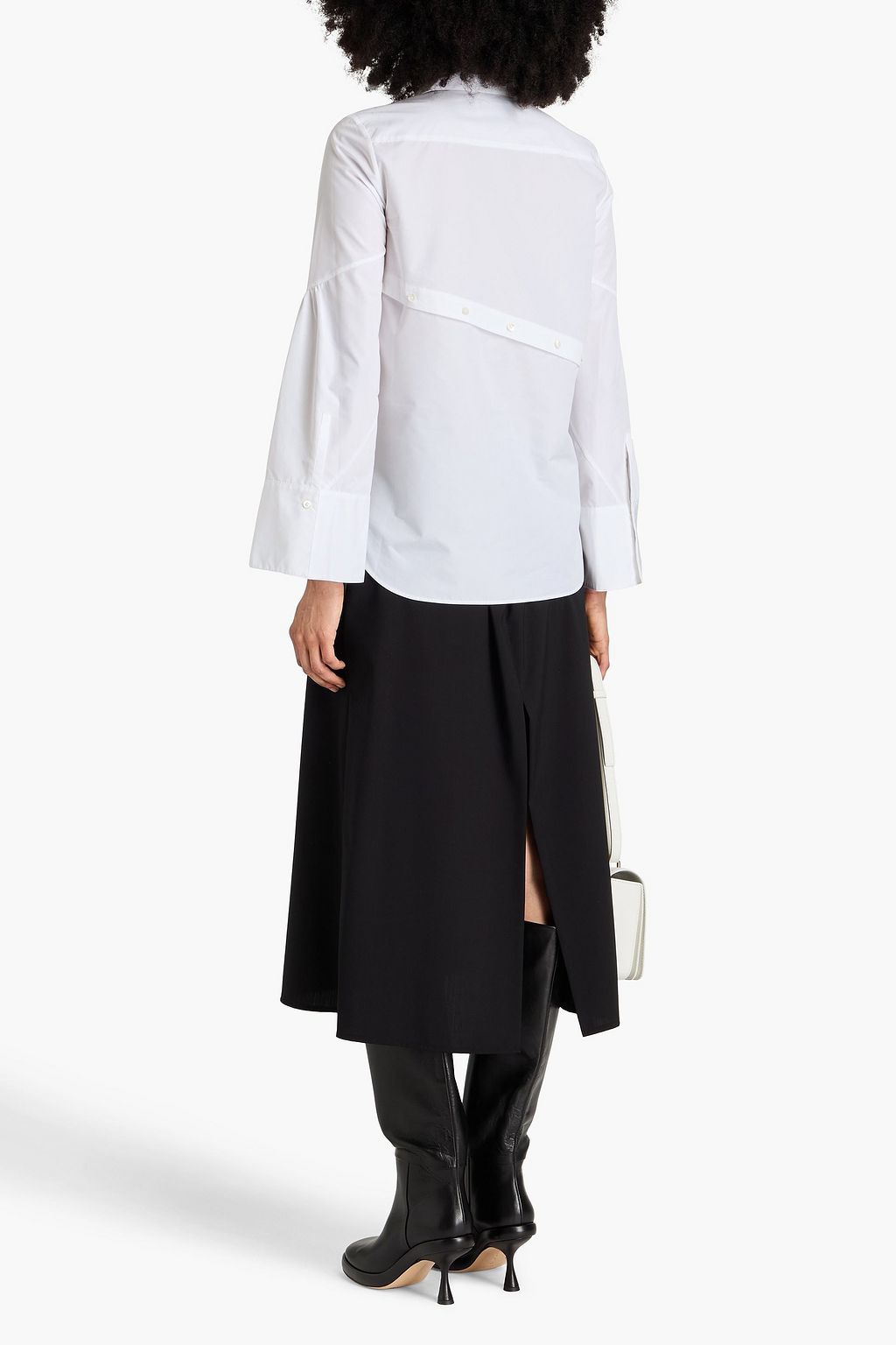 3.1 PHILLIP LIM قميص من البوبلين المصنوع من مزيج من القطن ومزيّن بأزرار