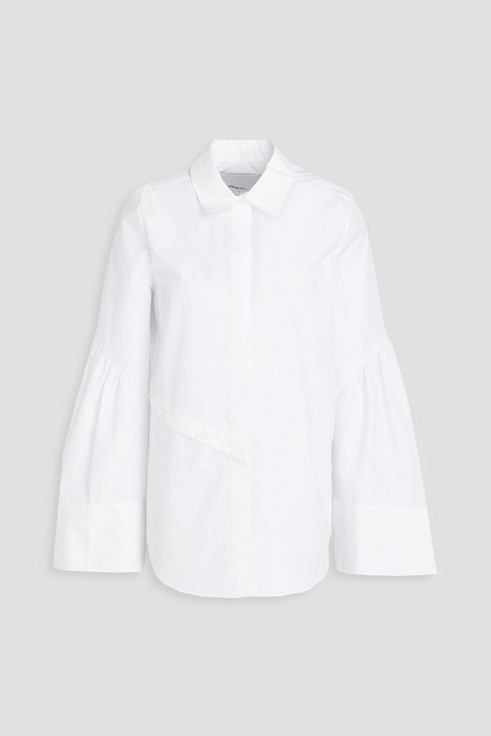3.1 Phillip Lim Button-detailed Cotton-blend Poplin Shirt In White