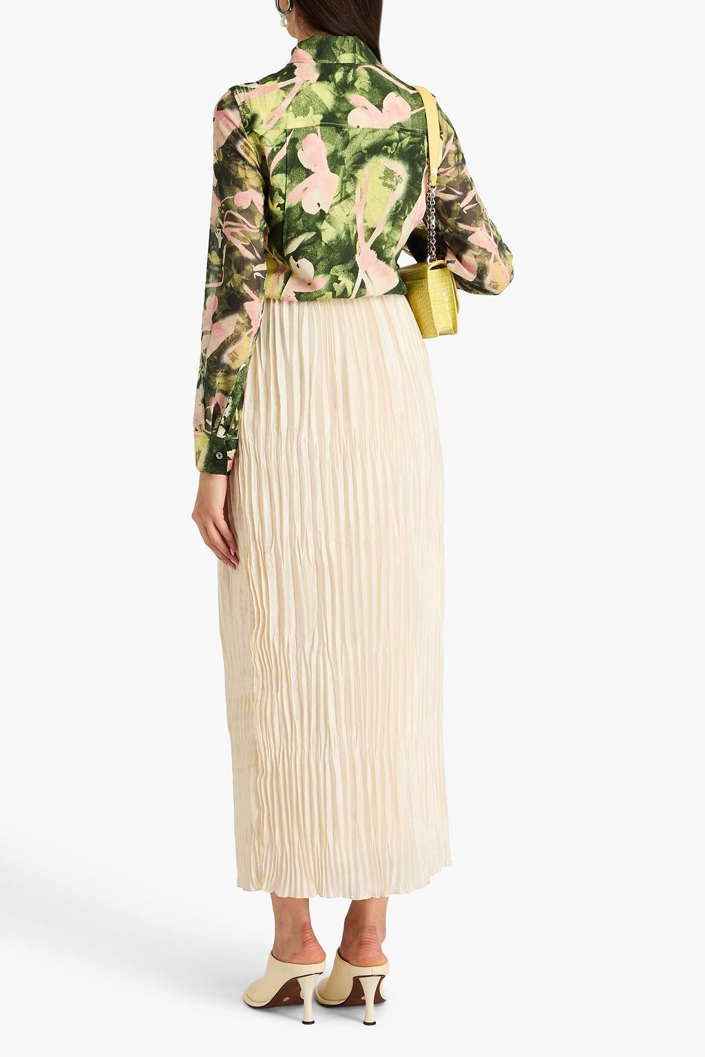 3.1 PHILLIP LIM Ruffled printed jacquard and georgette shirt