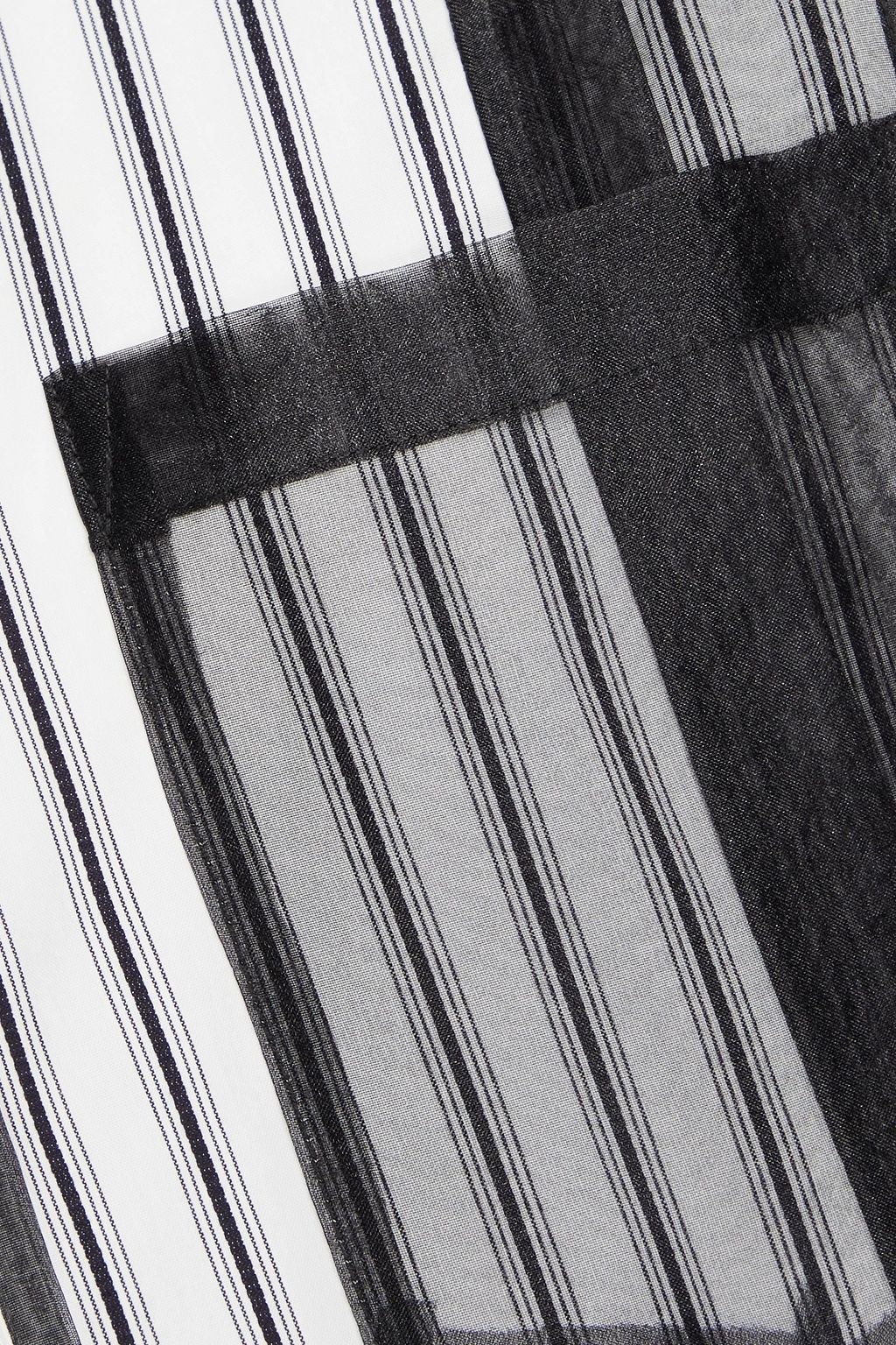 3.1 PHILLIP LIM Organza-trimmed striped cotton-poplin midi shirt dress