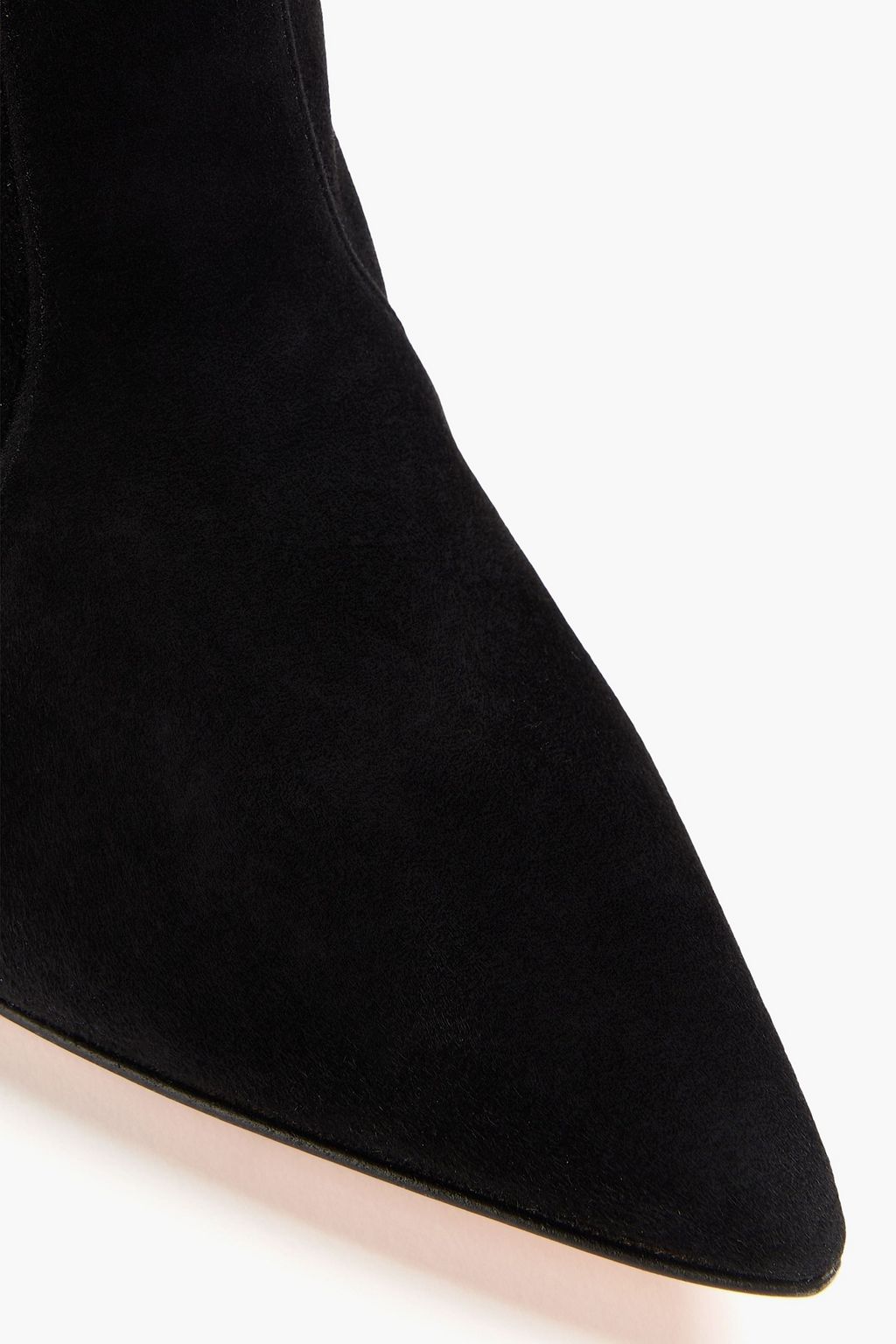 GINA Crystal-embellished suede over-the-knee boots