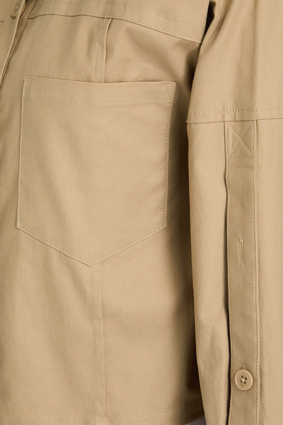 3.1 Phillip Lim Cropped Cotton-blend Shirt Jacket In Sand