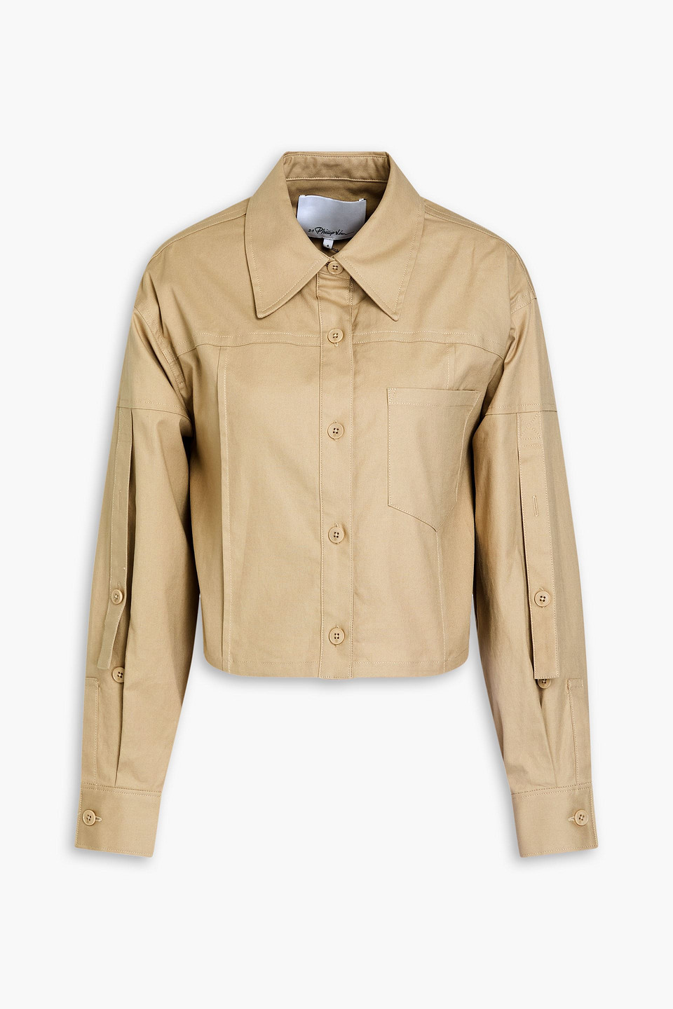 3.1 Phillip Lim Cropped Cotton-blend Shirt Jacket In Sand