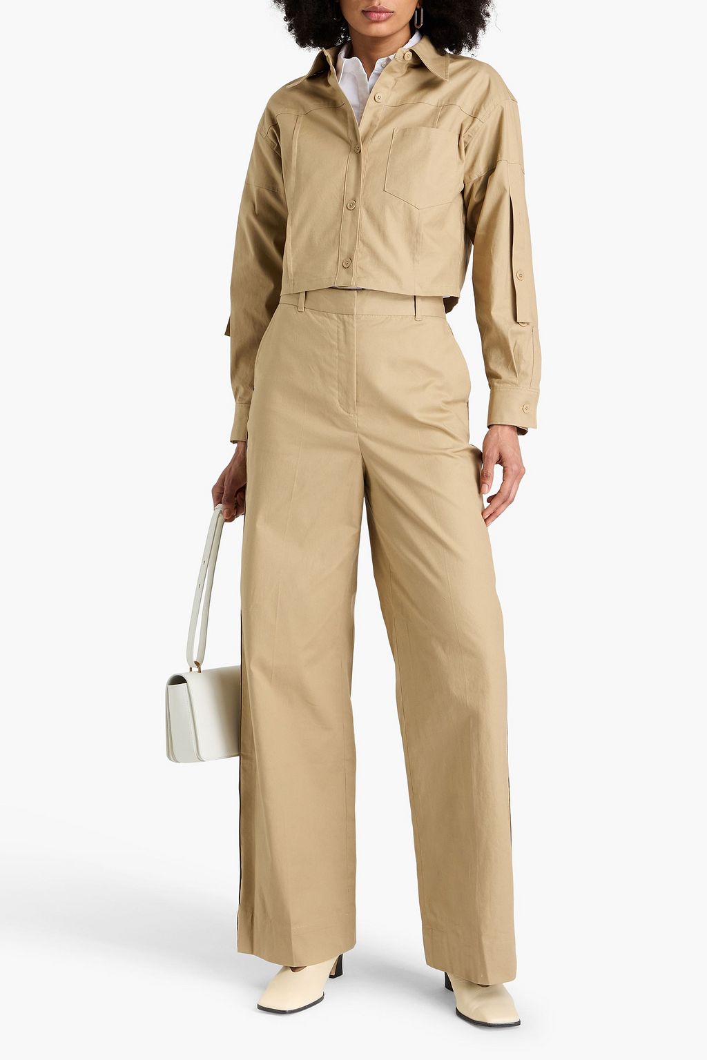3.1 PHILLIP LIM جاكيت قصير من مزيج من القطن