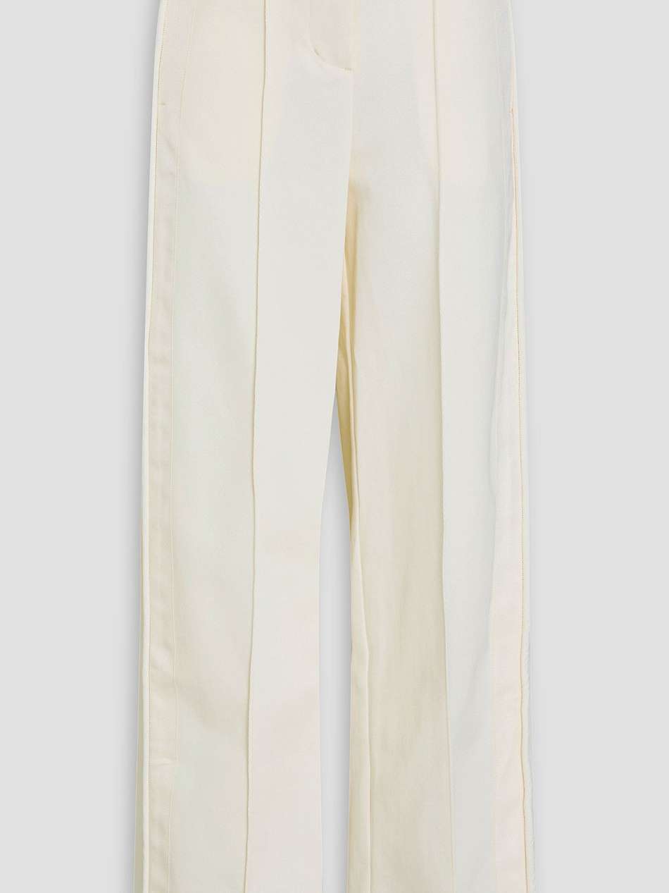 cotton-twill wide-leg pants