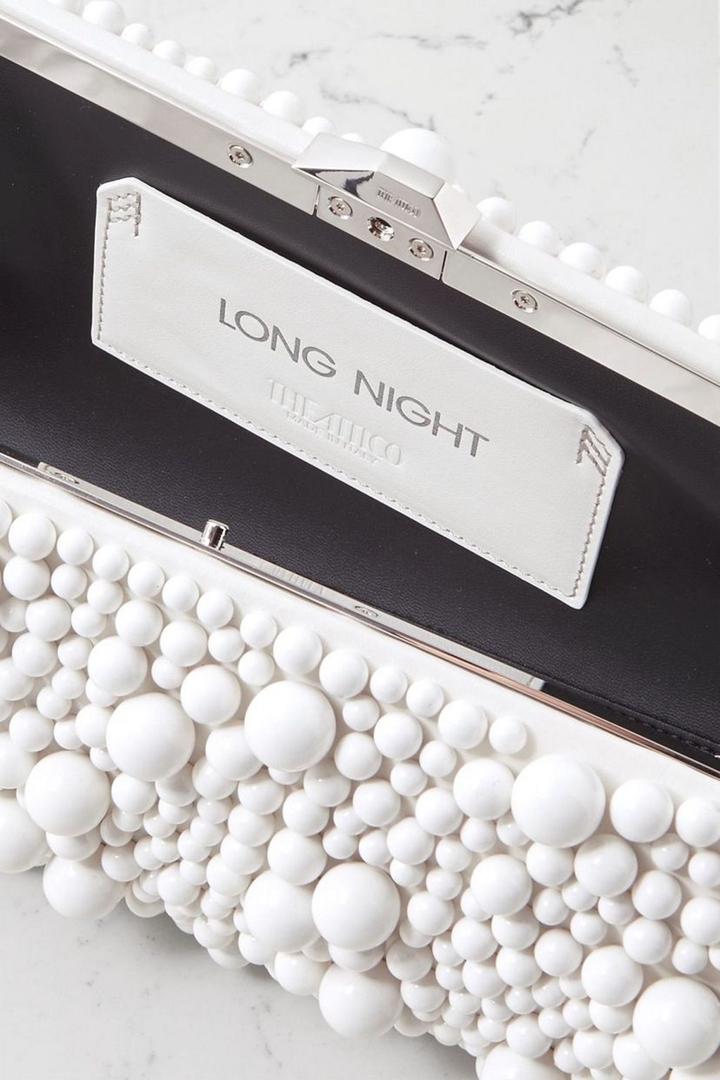 THE ATTICO Long Night small beaded leather clutch