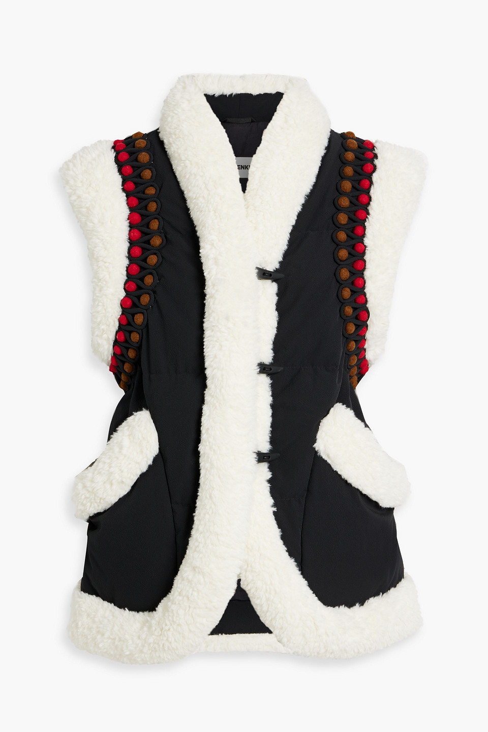 Ienki Ienki Keptar Faux Shearling-trimmed Quilted Shell Down Vest In Black