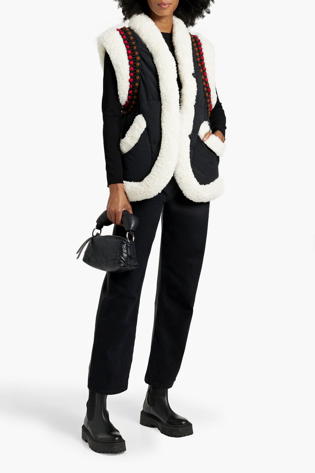 IENKI IENKI Keptar faux shearling-trimmed quilted shell down vest