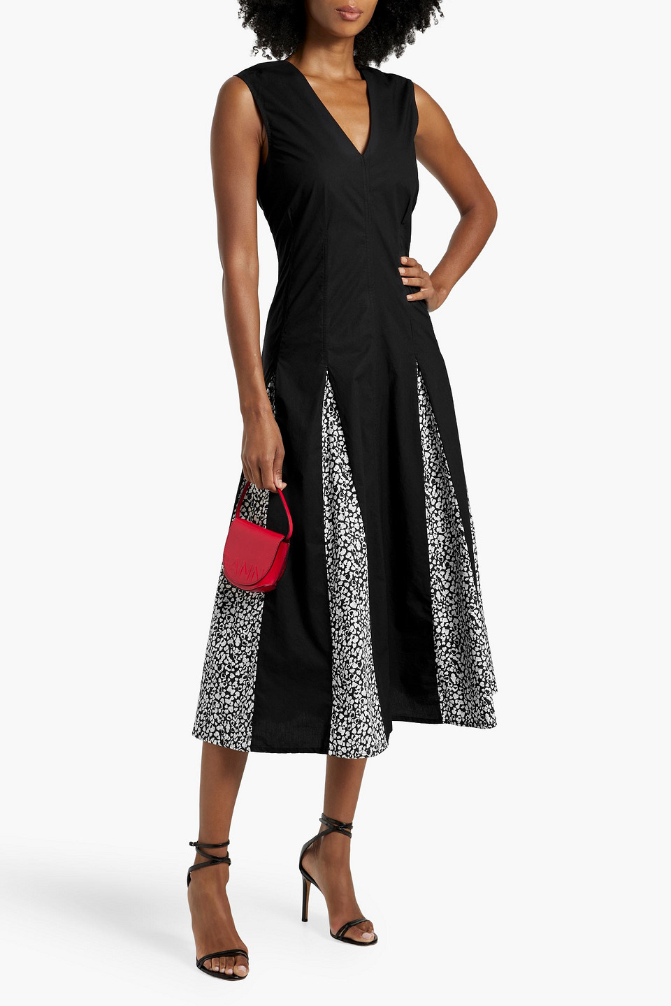 Derek Lam 10 Crosby Ella Sleeveless Godet Dress In Black