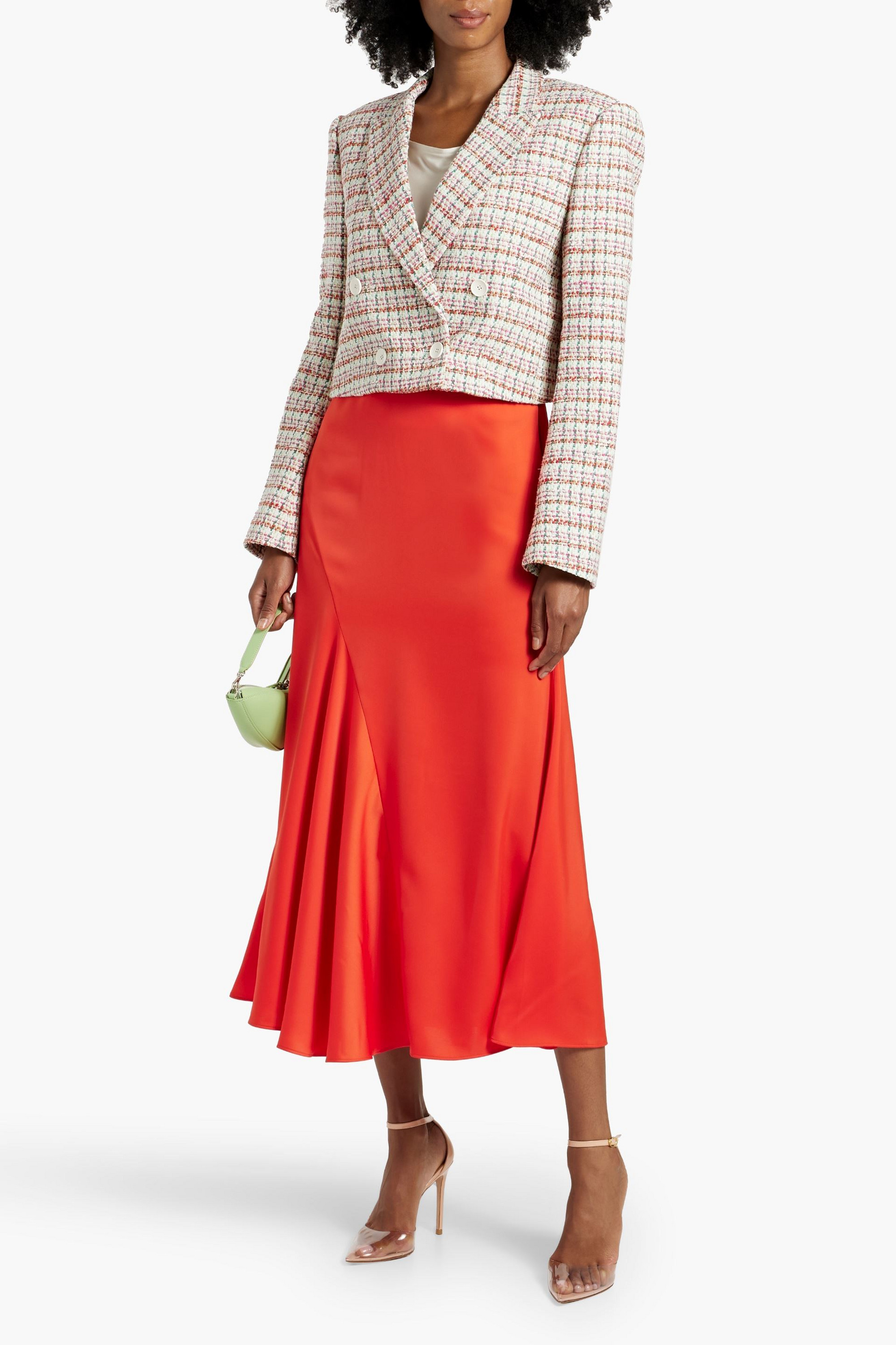 DEREK LAM 10 CROSBY Kyle cropped double-breasted cotton-blend tweed blazer