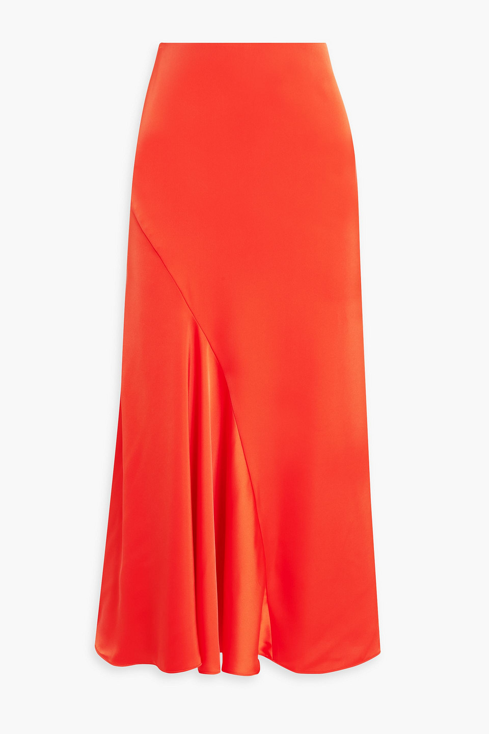 Derek Lam 10 Crosby Paulette Flared Satin Midi Skirt In Orange