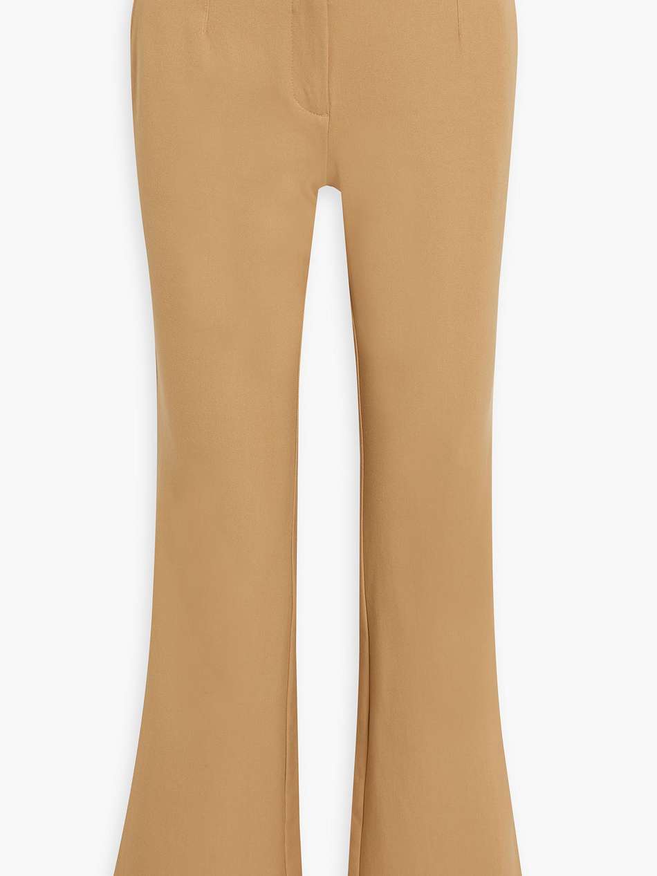 buckle-detailed cotton-blend twill flared pants