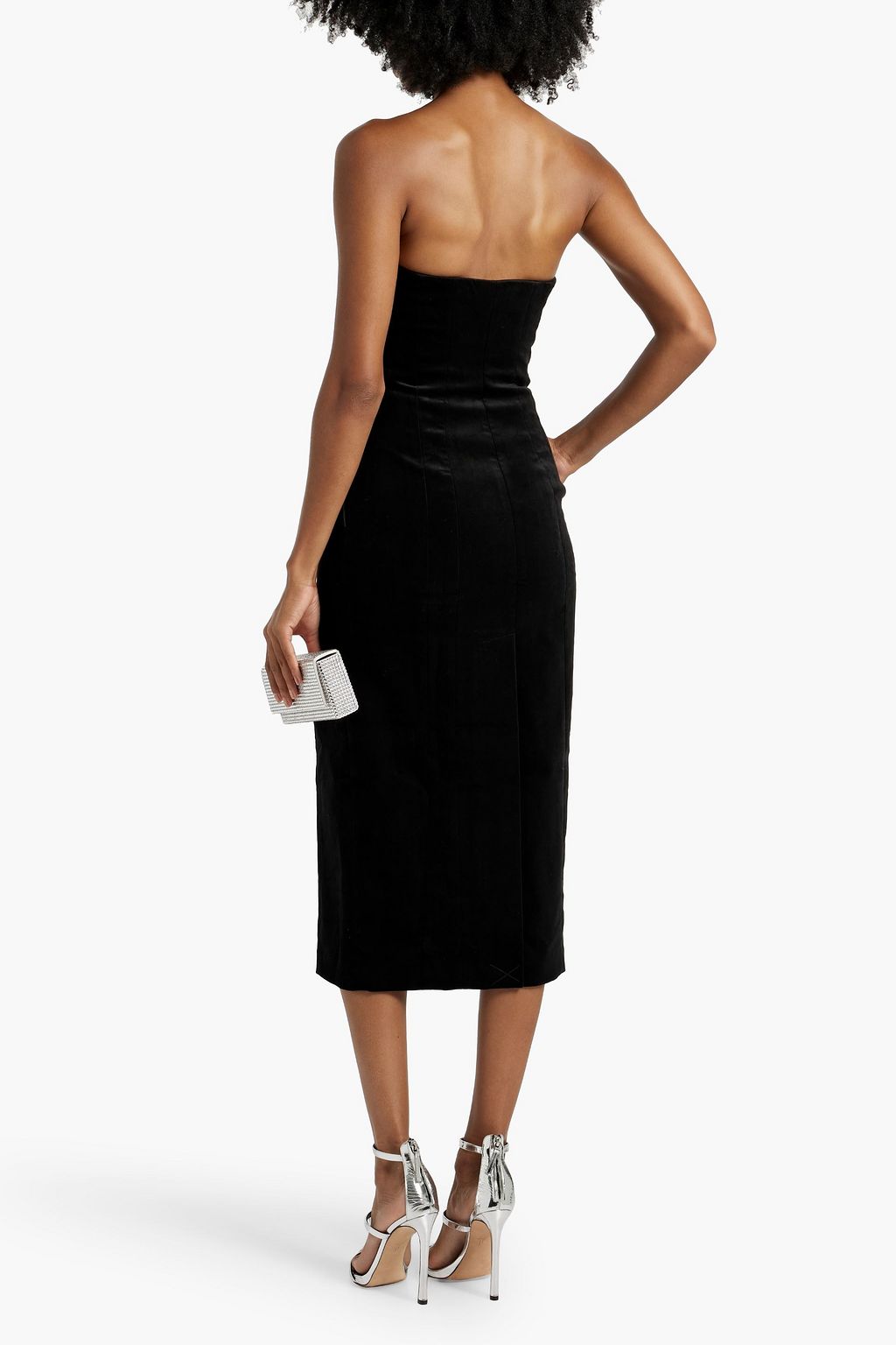 A.L.C. Elizabeth strapless velvet midi dress