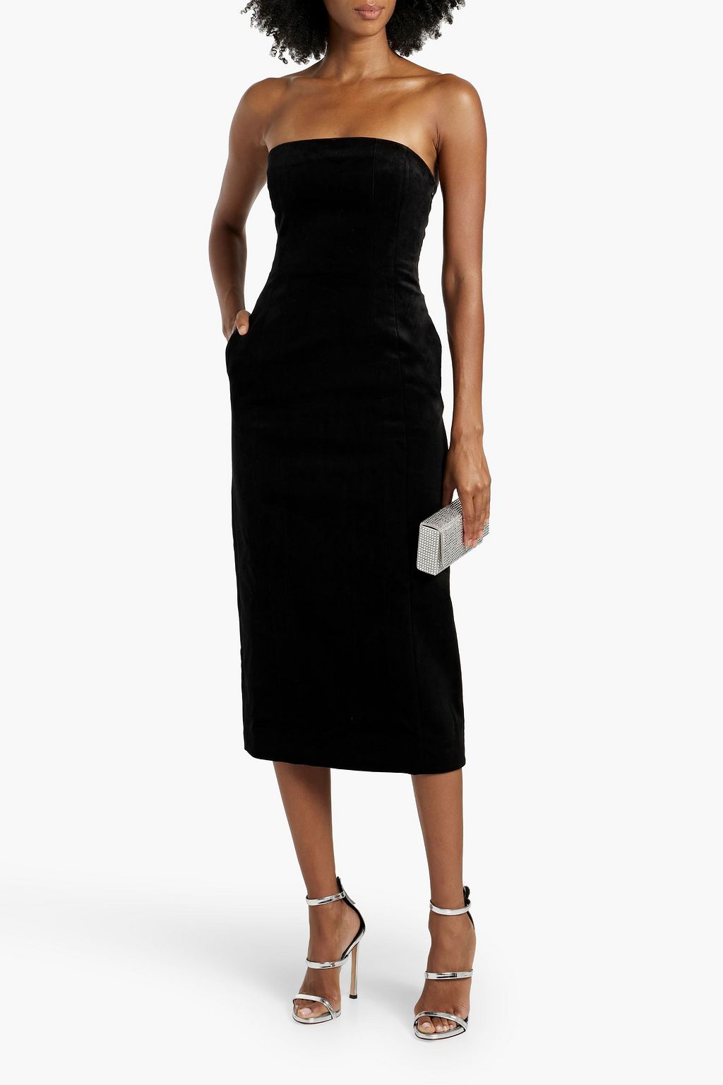 A.L.C. Elizabeth strapless velvet midi dress