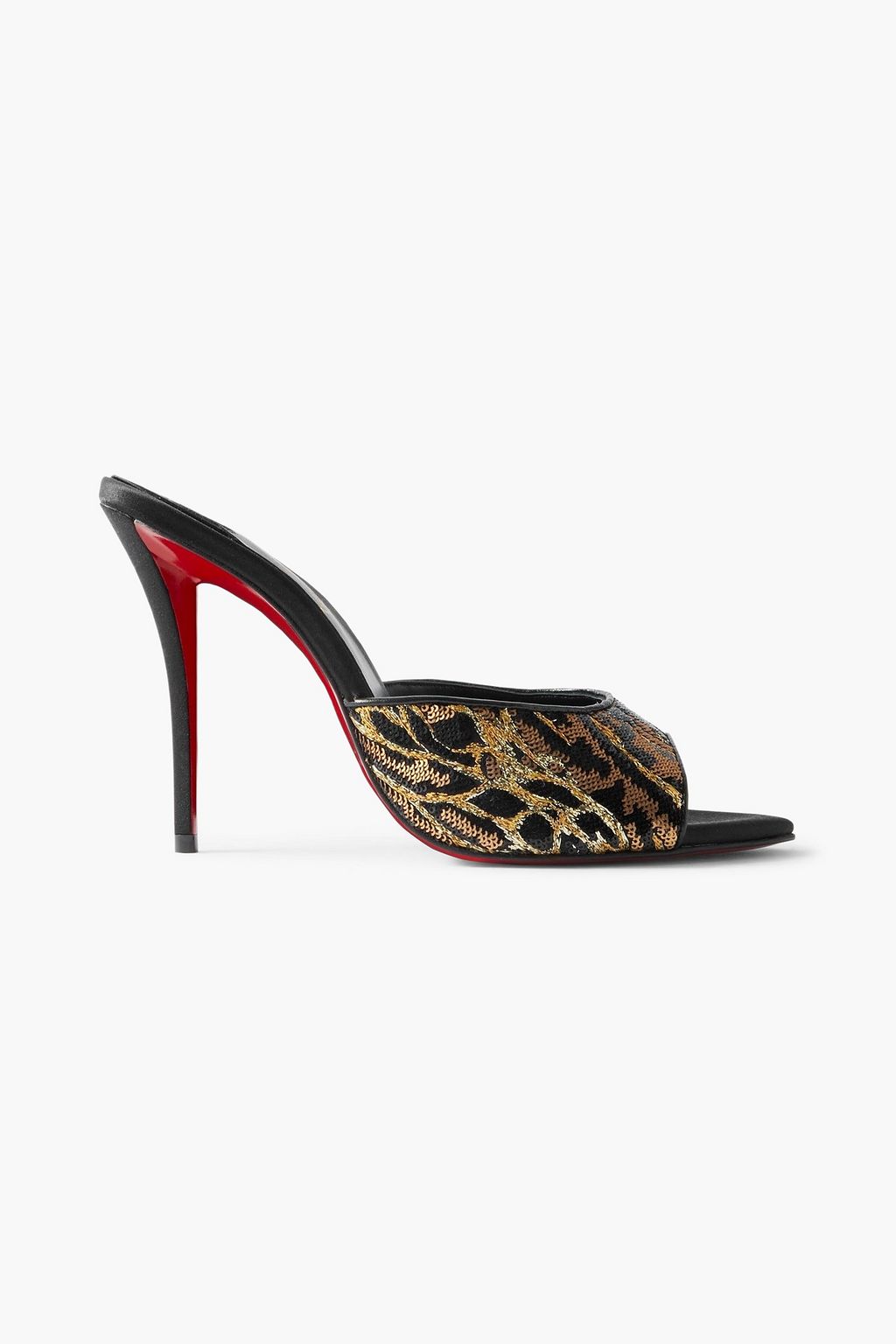 CHRISTIAN LOUBOUTIN Miss Z Ocelot Lurex and leather-trimmed