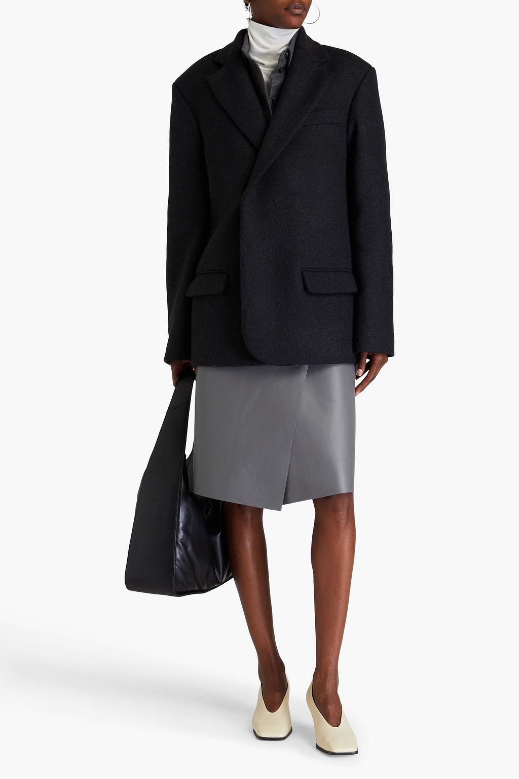 RÓHE Double-breasted brushed wool-blend felt blazer