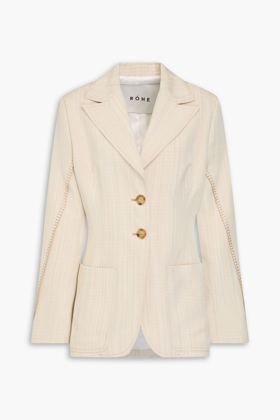 Rohe Whipstitched Woven Blazer In Beige