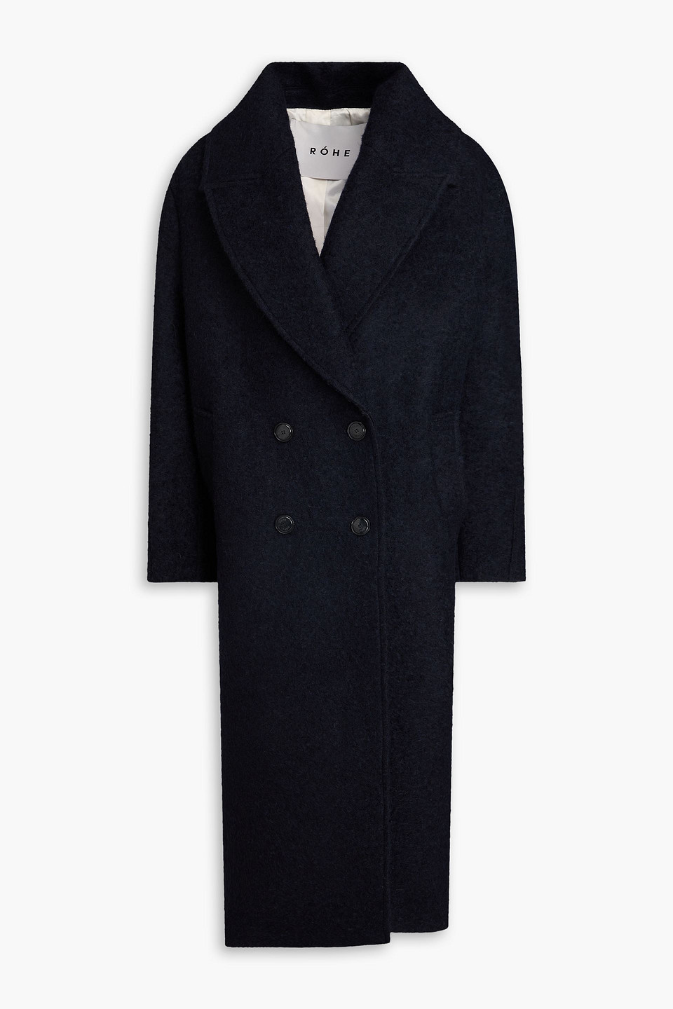 Rohe Oversized Double-breasted Wool-blend Bouclé Coat In Midnight Blue