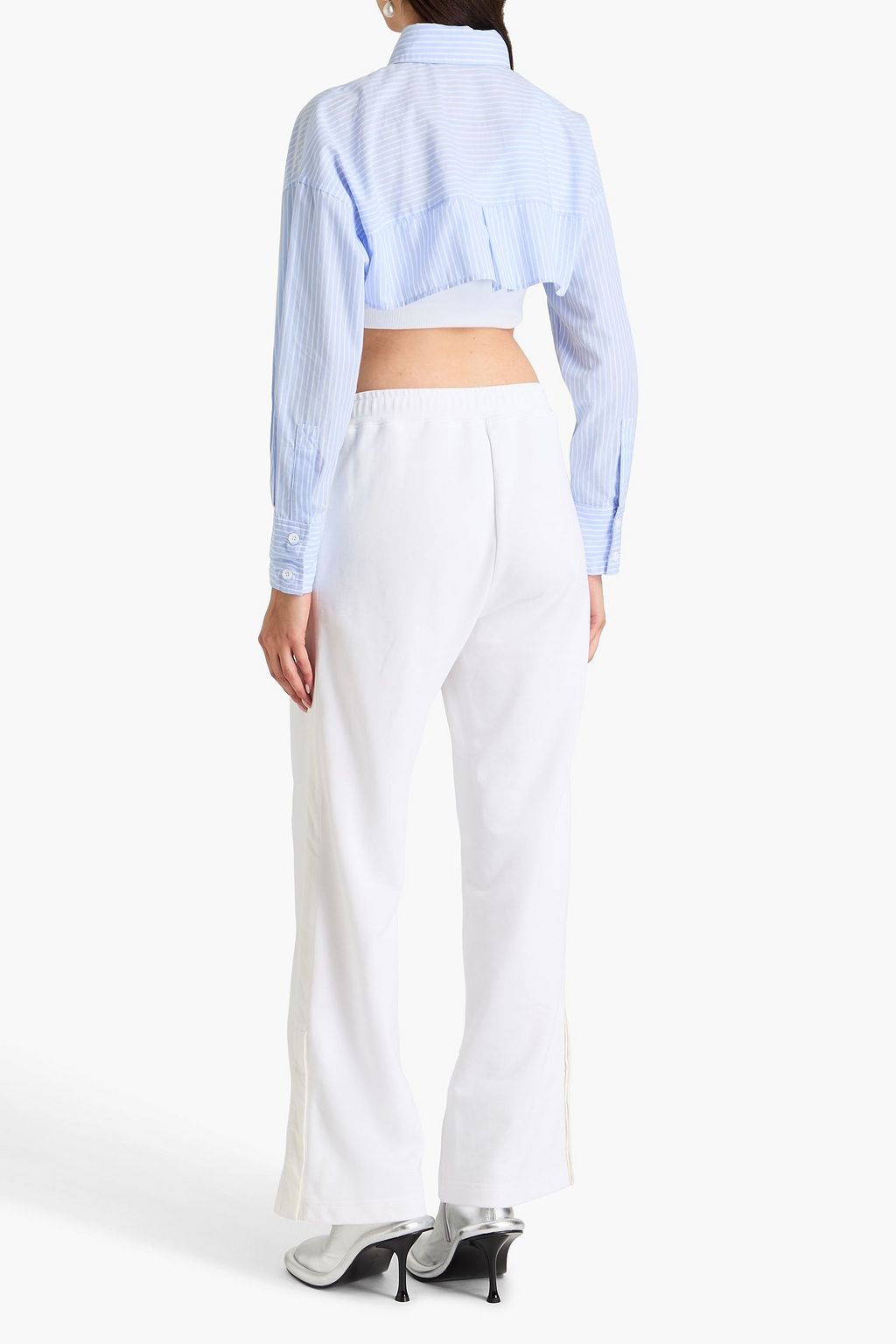 3.1 PHILLIP LIM بنطال رياضي من قطن تيري فرنسي مطاطي