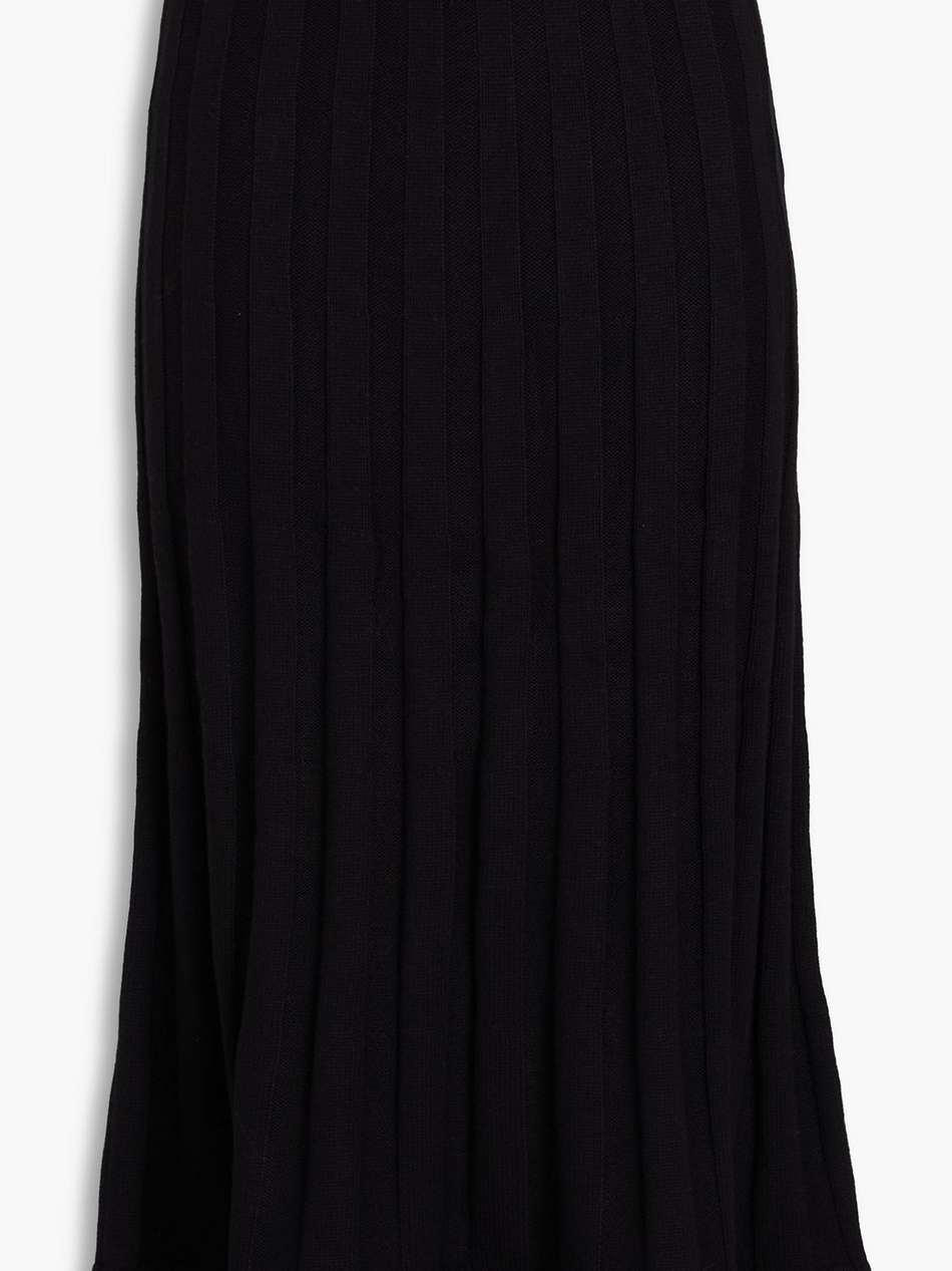 ribbed wool and cotton-blend midi skirt