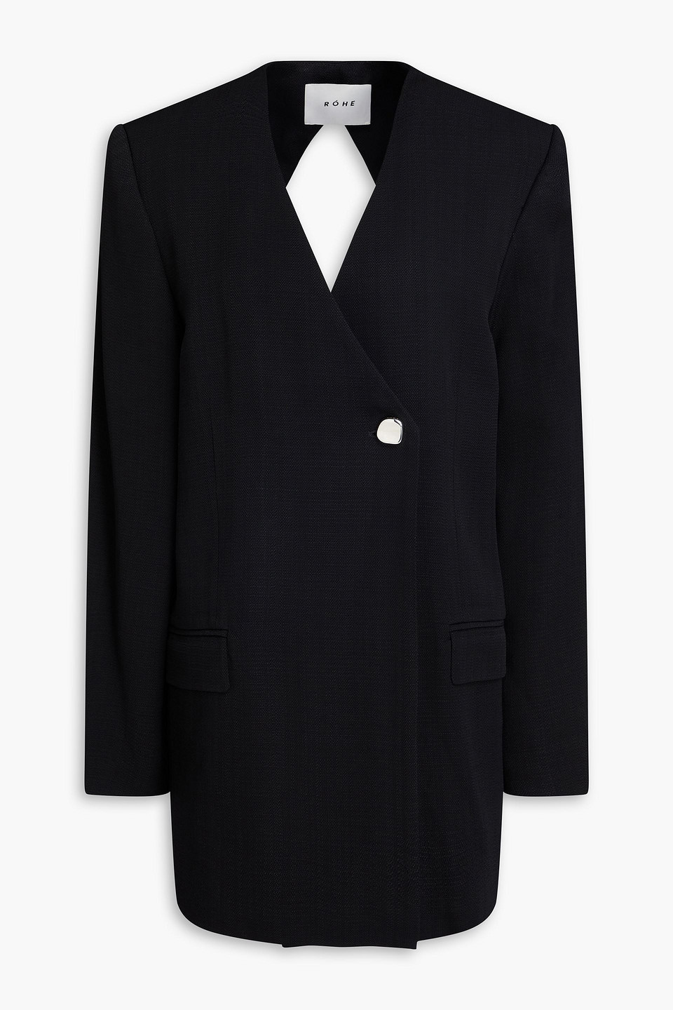 Rohe Open-back Tweed Blazer In Black
