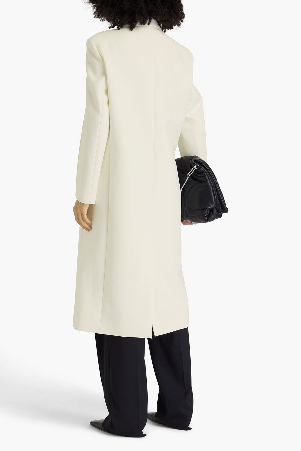 Rohe Double-breasted Crepe Coat In Ivory