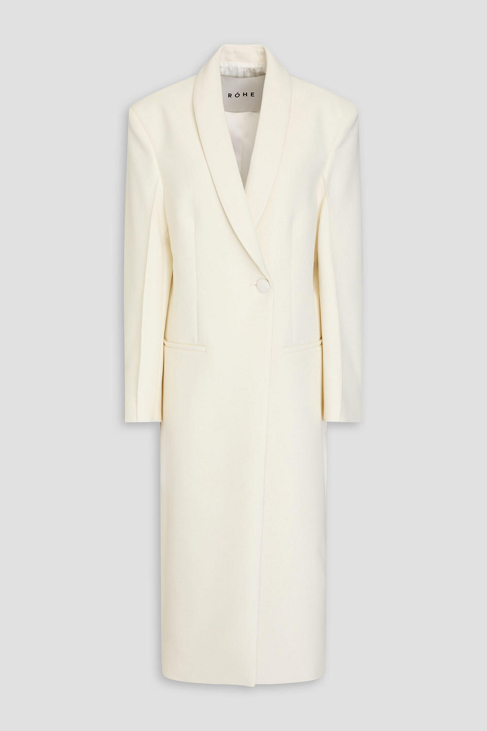 Rohe Double-breasted Crepe Coat In Ivory