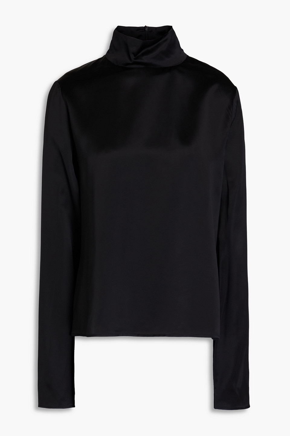 Rohe Satin Turtleneck Top In Black