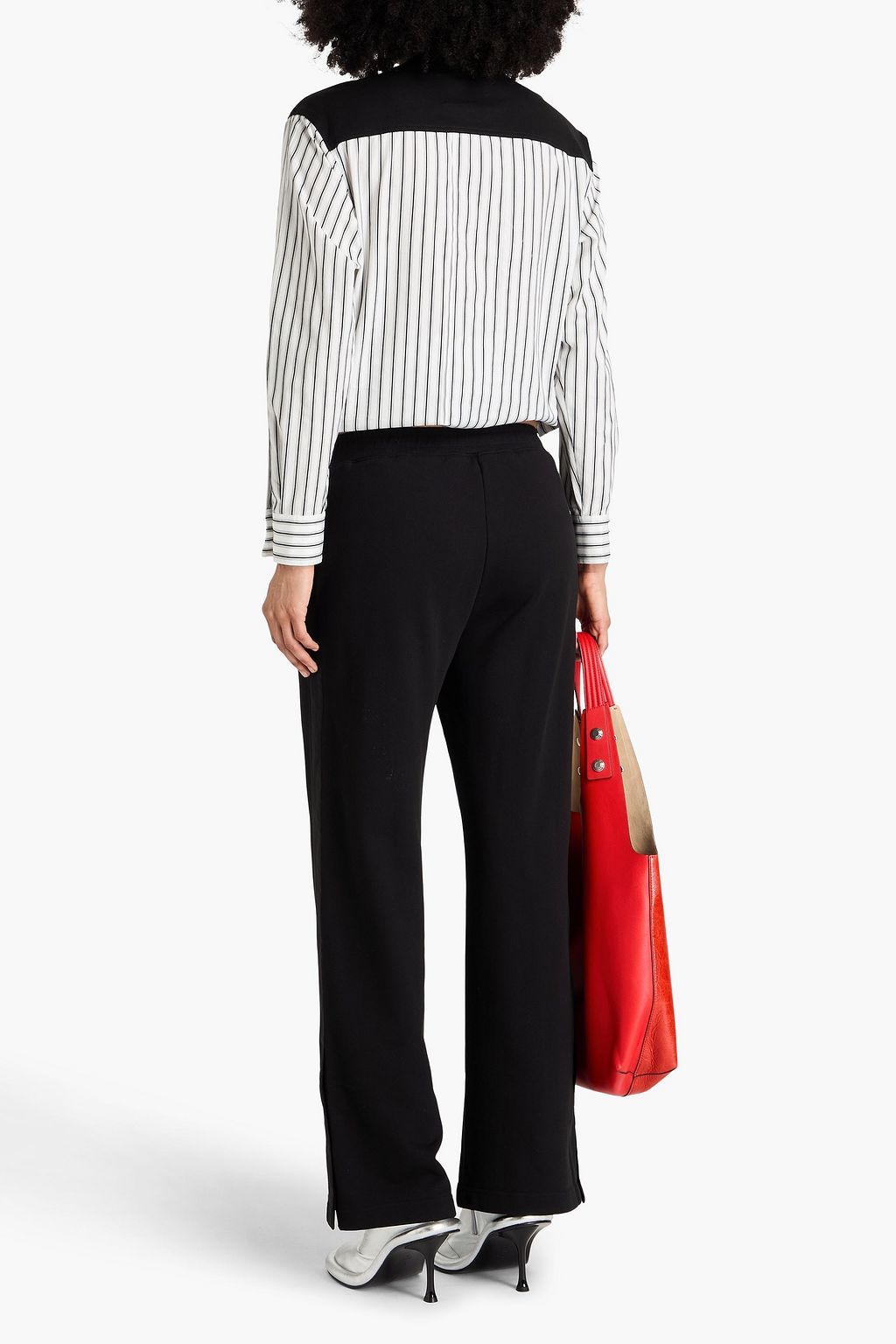 3.1 PHILLIP LIM بنطال رياضي من قطن تيري فرنسي مطاطي