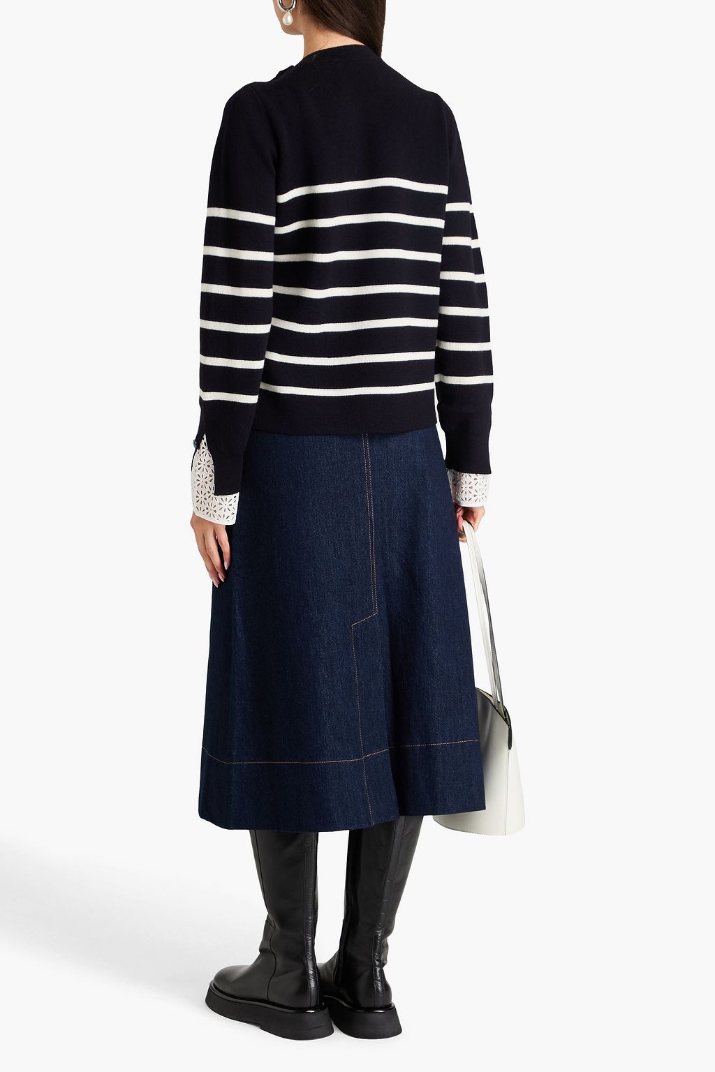 3.1 PHILLIP LIM كنزة رياضية من الصوف المخطط