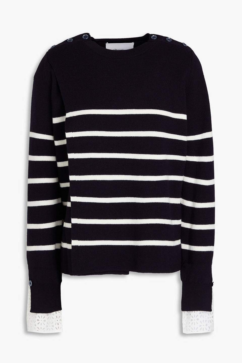 3.1 Phillip Lim Striped Wool Sweater In Midnight Blue