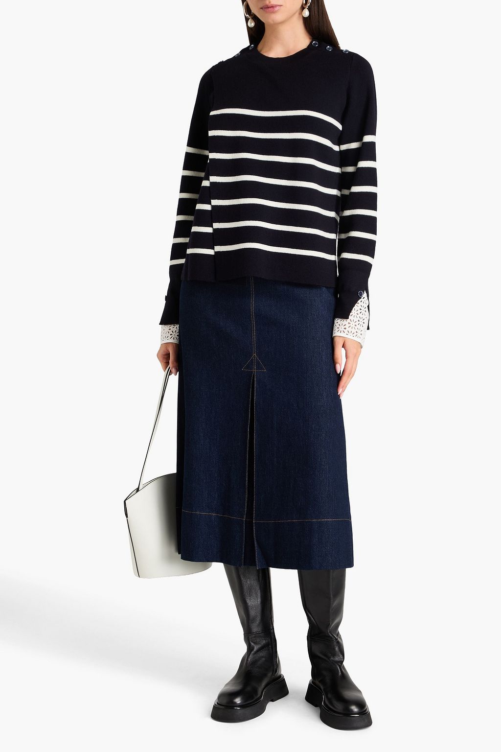 3.1 PHILLIP LIM كنزة رياضية من الصوف المخطط