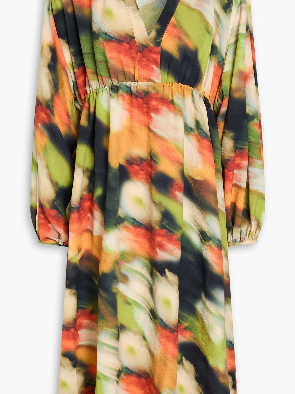 veroma printed crepe midi dress
