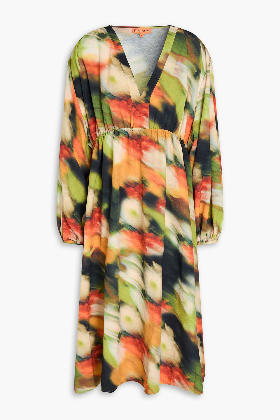 Shop Stine Goya Veroma Printed Crepe Midi Dress In Multicolor