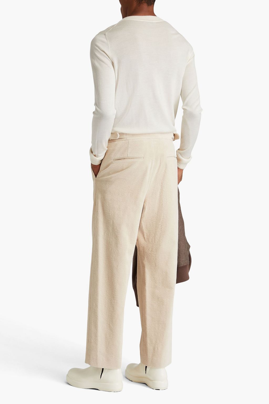 LE 17 SEPTEMBRE Pleated cotton-blend corduroy pants