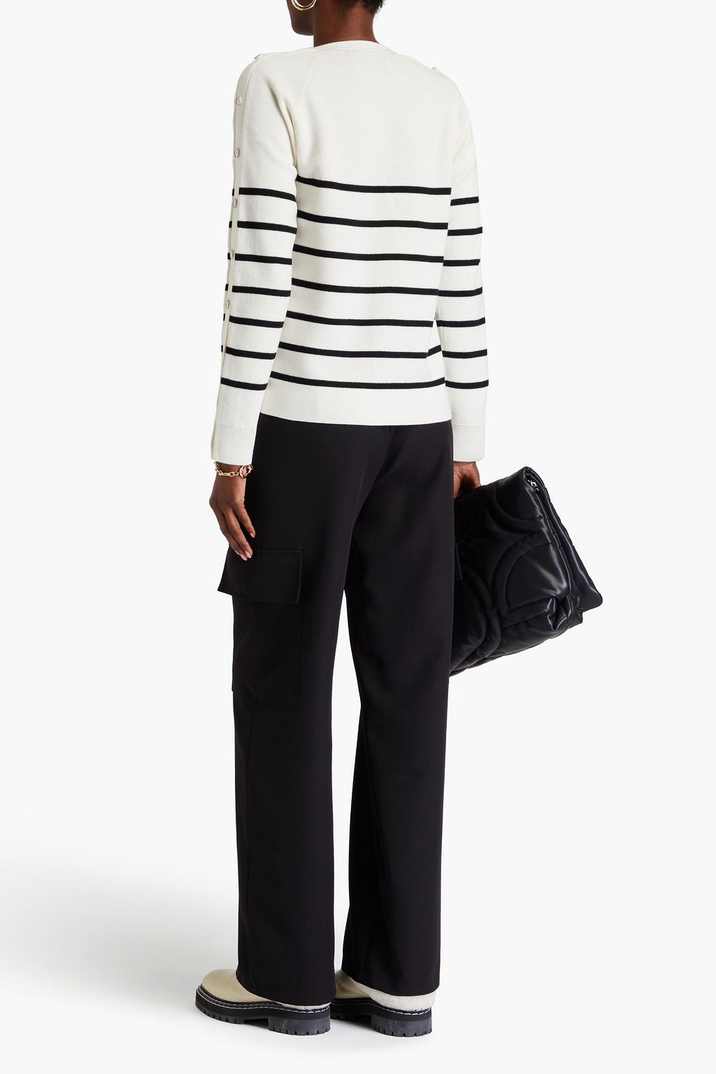 3.1 PHILLIP LIM كارديغان من الصوف بتصميم مخطط